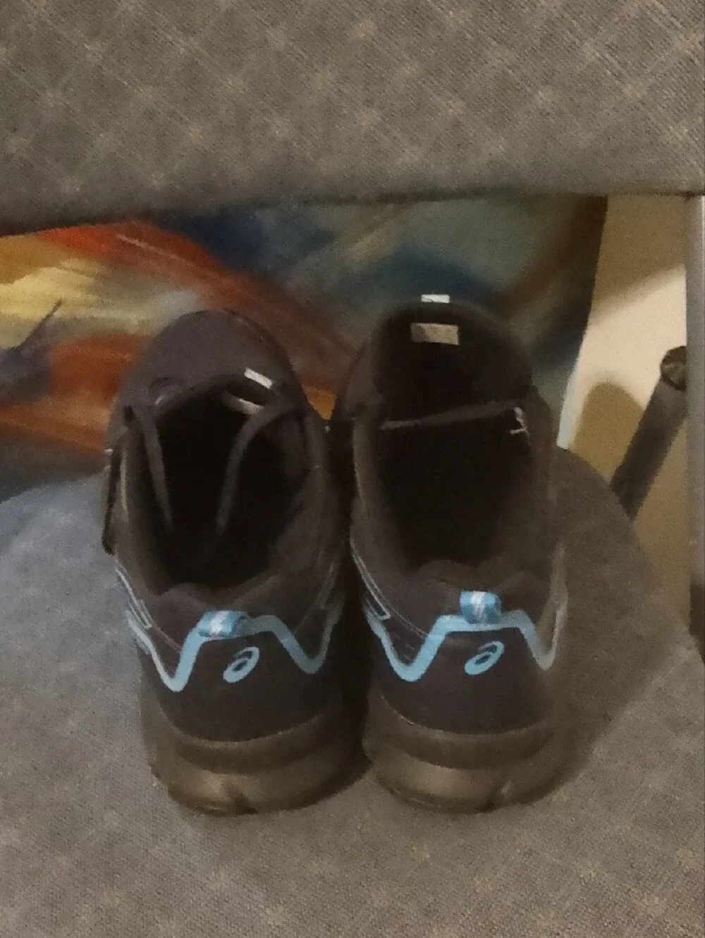 Asics Black Sneakers with Light Blue Accents
